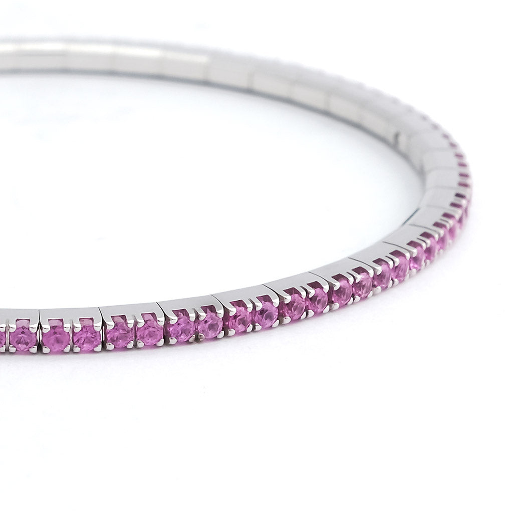 roberto-demeglio_ex-tensible_armband_tennis2_weissgold_safire-pink_liegend